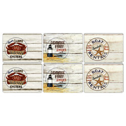 Pimpernel Coastal Signs Placemats, Set of 6